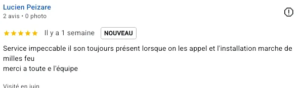 Avis client Google 2